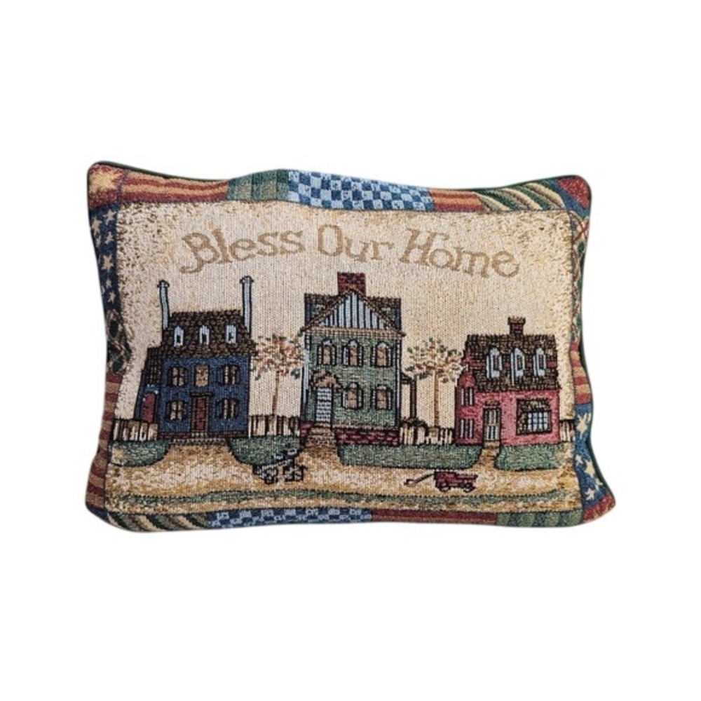 Handmade Vintage 90s Embroidered Cozy Grandmacore Decorative Small Pillow